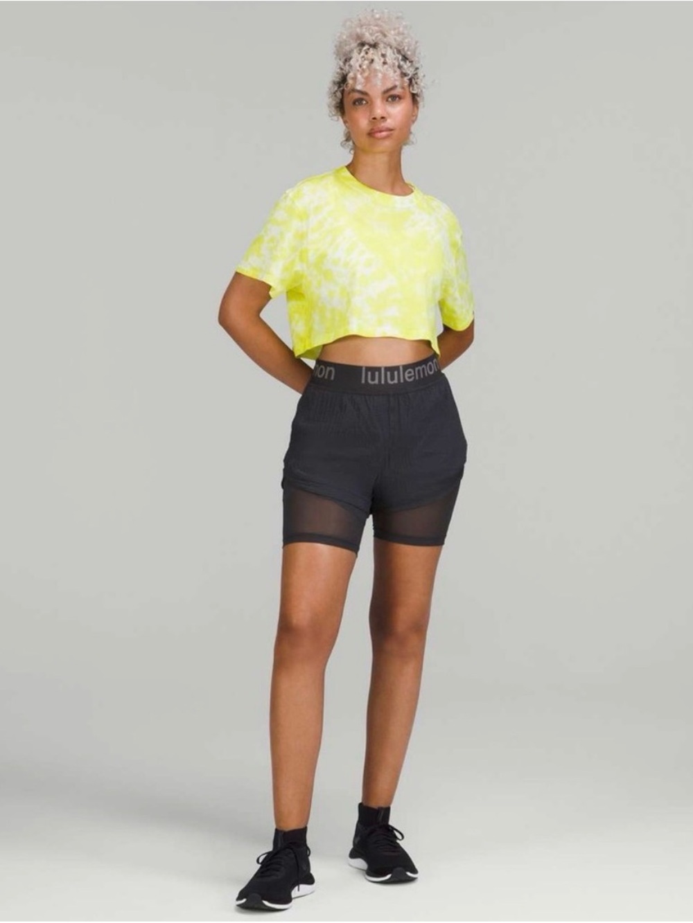 Lululemon Tye-Dye Yellow Crop Top